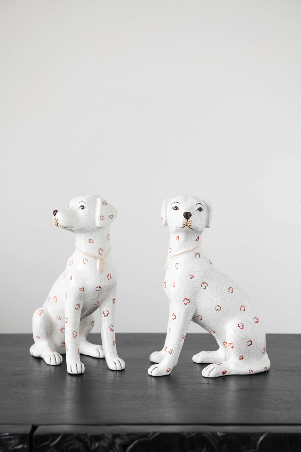 hand-painted ceramic dog