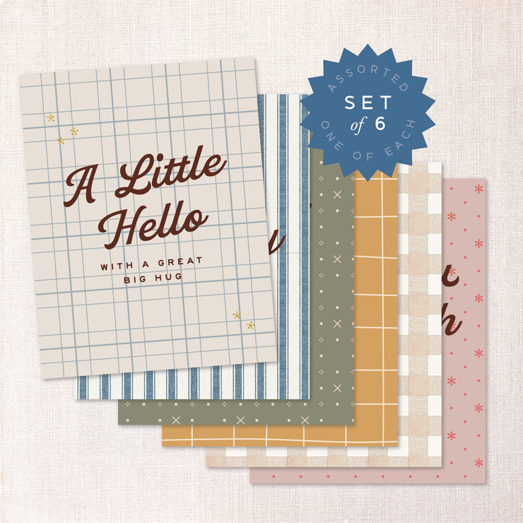 Cotage Script Assorted Notecards (Set of 8)