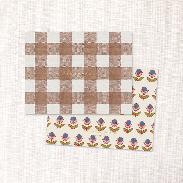 Block Floral Thank You Card (Singles or set of 6)
