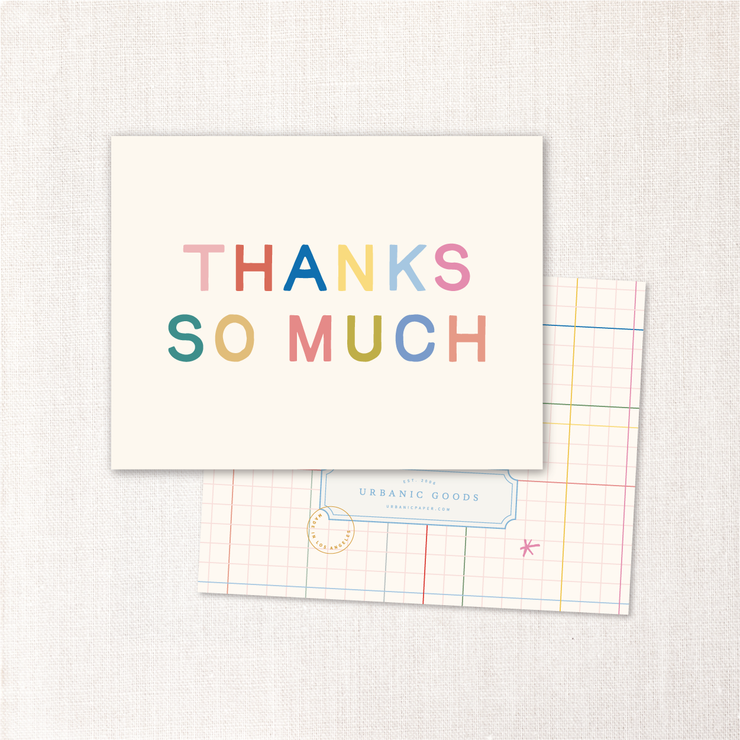 thanks so much card - single or set of 6