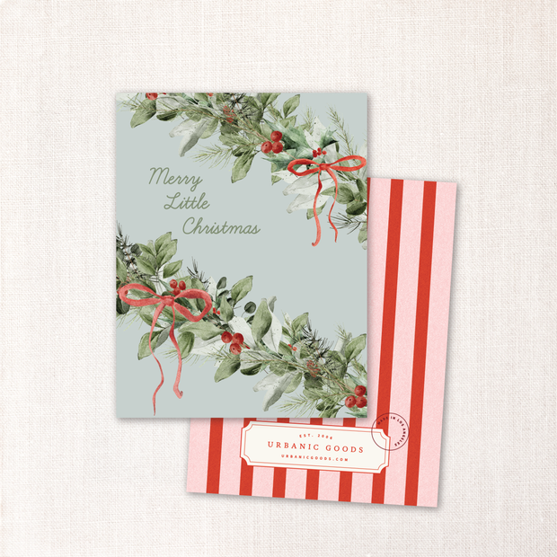 little christmas garland card - single or set of 6