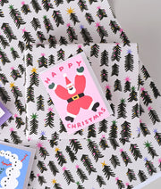 fir trees gift wrap sheet