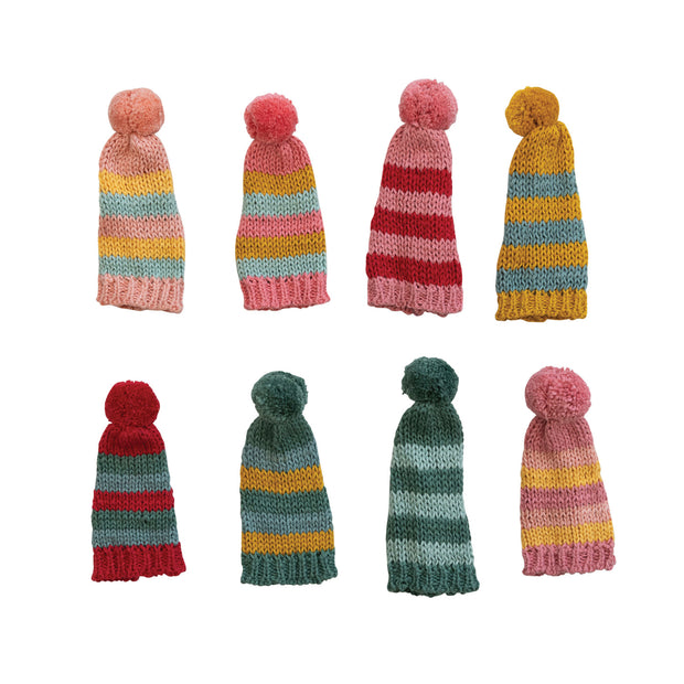 cotton knit hat bottle topper, various colors