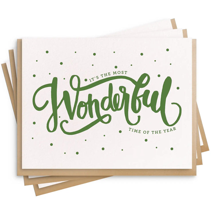 wonderful time of the year cards - set of 6
