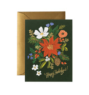 holiday bouquet card - boxed set of 8