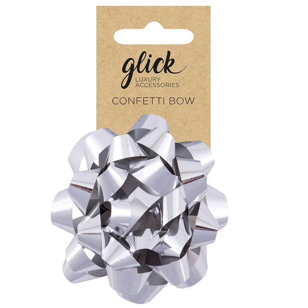 silver metallic bow