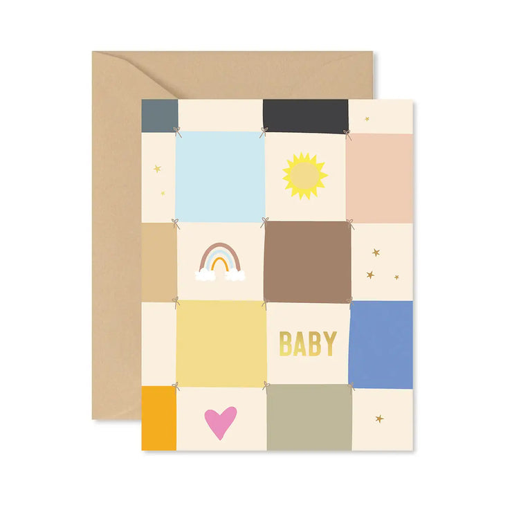 checkerboard baby quilt card