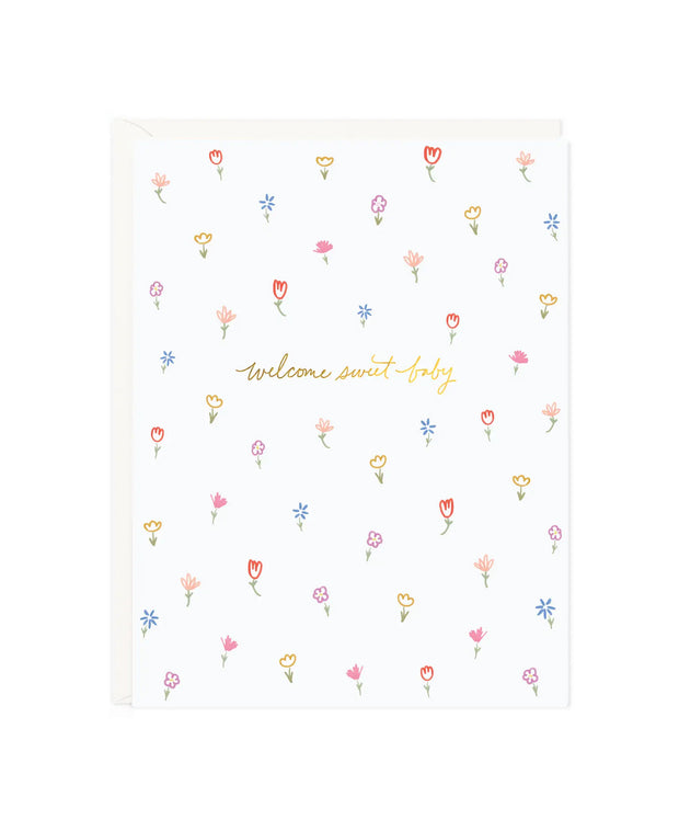 sweet baby petite floral card