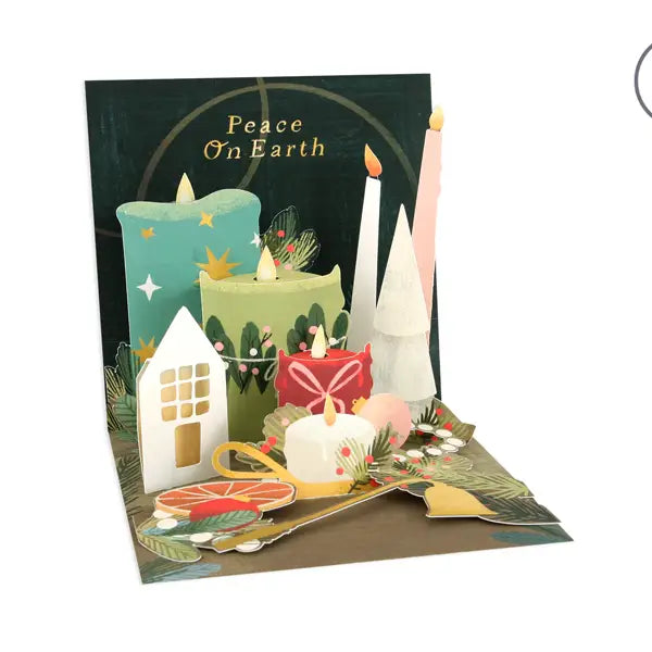 christmas candles pop-up card