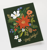 holiday bouquet card - boxed set of 8