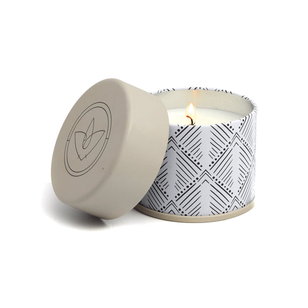 terrace 5oz patterned tin candle - various styles