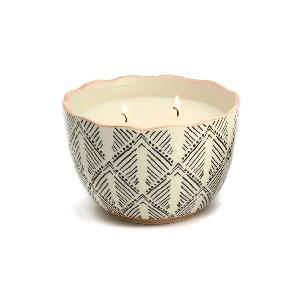 terrace 12oz hand-painted patterned bowl candle - various styles