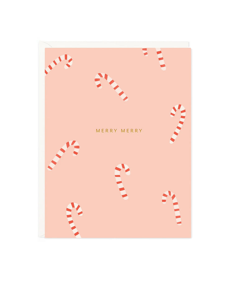 merry candy canes card - single or set of 6