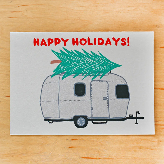 holiday airstream card - single or set of 6