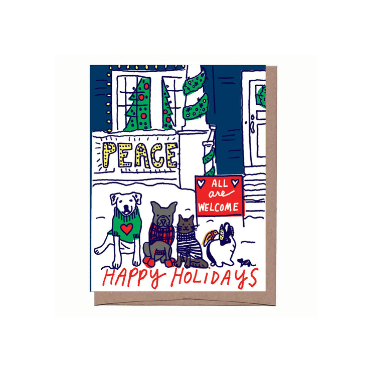all are welcome christmas greeting card - box of 8