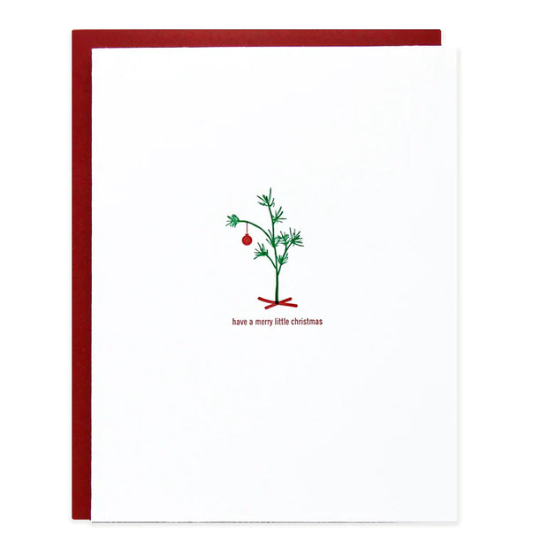 merry little christmas tree card