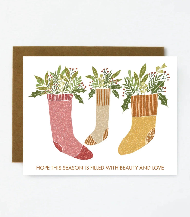 love filled stockings card