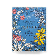 floral toile graduate card