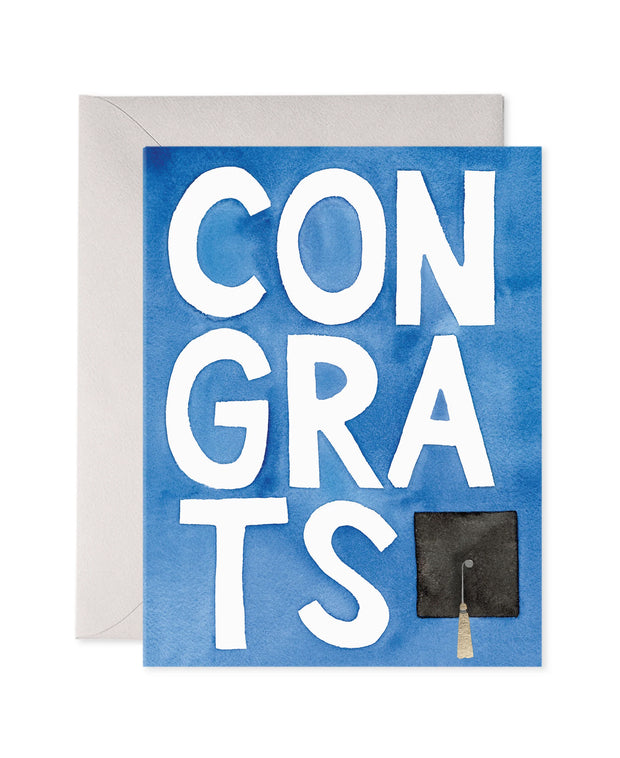 blue congrats grad card
