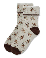 vintage floral women's cotton blend ankle socks