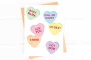 conversation hearts card