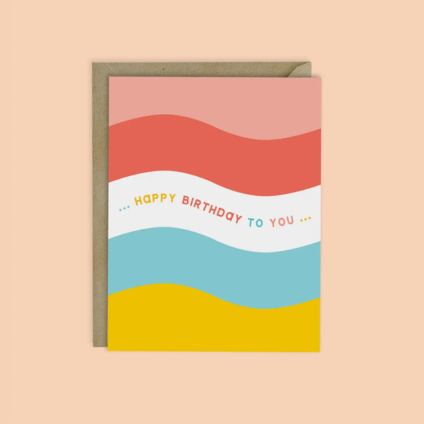 retro wave happy birthday card