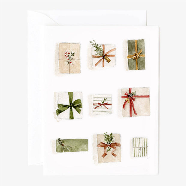 wrapped christmas gifts single card