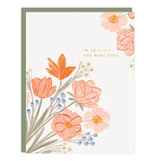 born flowers birthday card