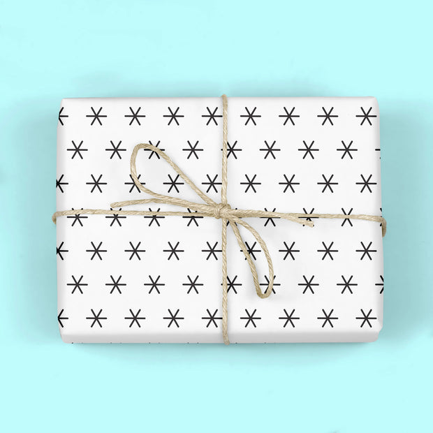 modern snowflakes gift wrap sheet