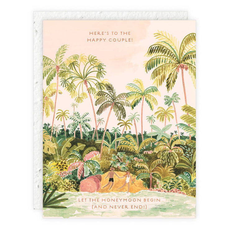 beach lovers wedding card w/ plantable seed envelope