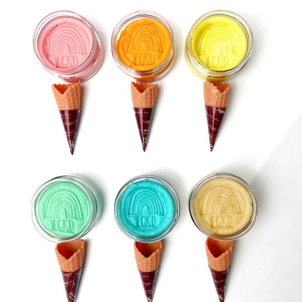 ice cream mini kiddough rainbow set
