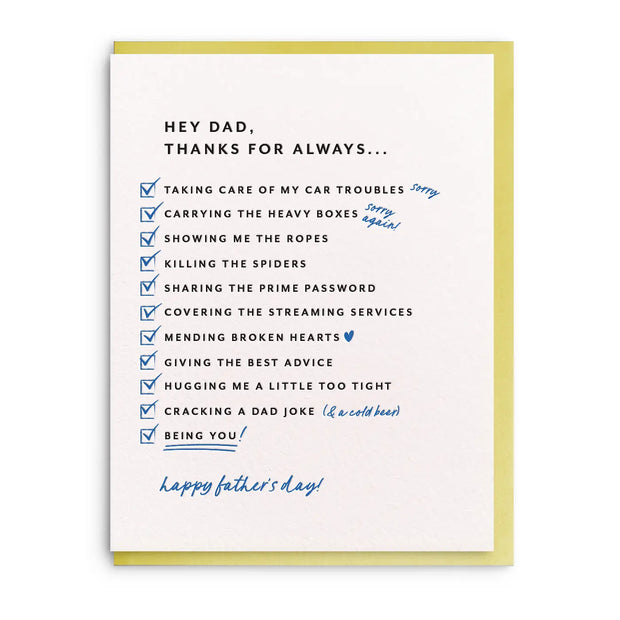 dad list card