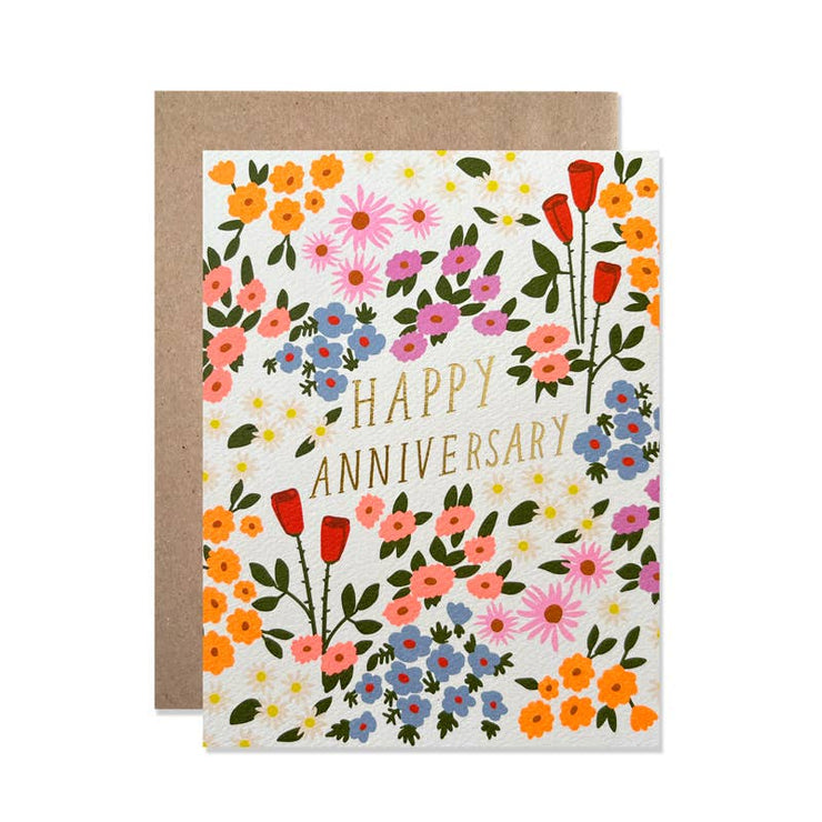 summer garden anniversary card