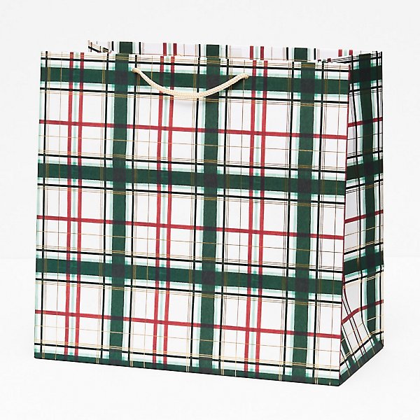 holiday painted plaid bag - various sizes