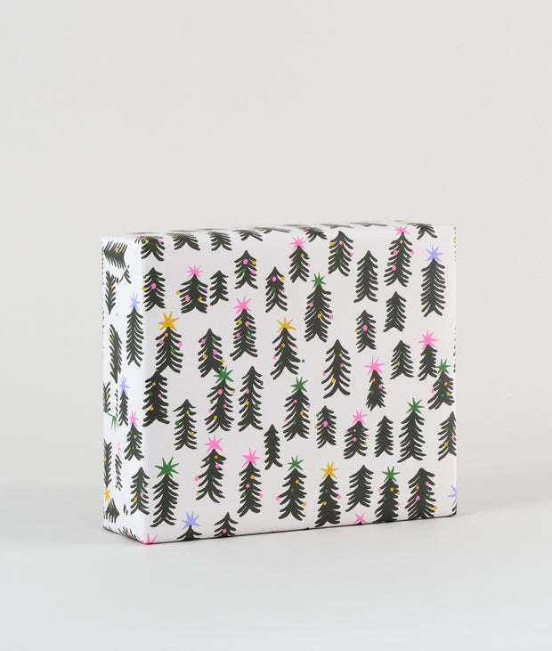 fir trees gift wrap sheet