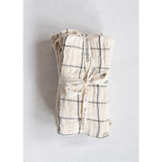 plaid and stripes cotton napkins - set of 4