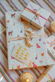 party animals gift wrap sheet