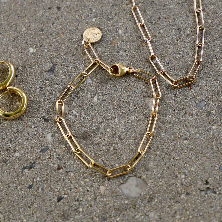 smooth paperclip chain bracelet