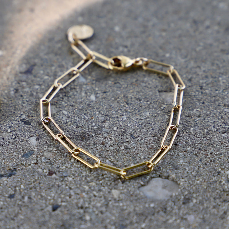 smooth paperclip chain bracelet