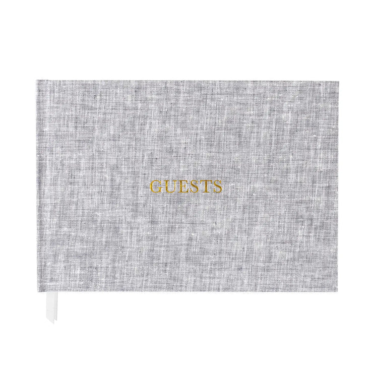 guest book - heather grey & gold foil