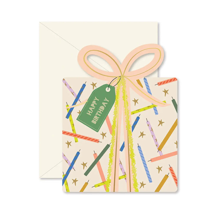 birthday gift star candles card