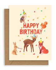 confetti fauna birthday card