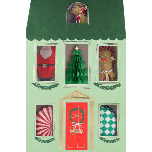 festive house cupcake kit