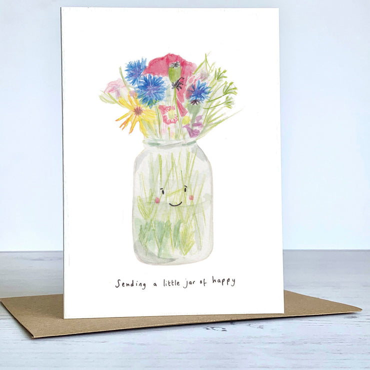 sending happy jar wildflowers card
