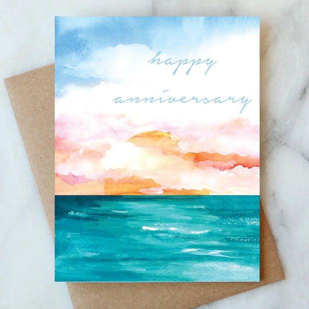 ocean happy anniversary card