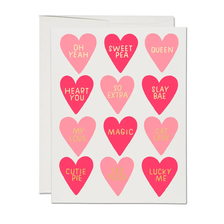 conversation hearts valentine's day card
