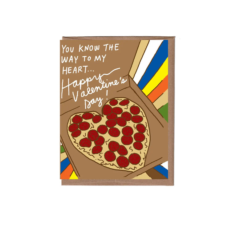 scratch & sniff heart pizza valentine card