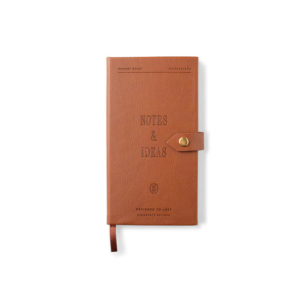 notes and ideas faux leather pocket notebook