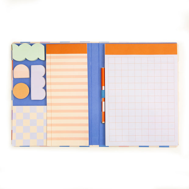 notepad with sticky notes