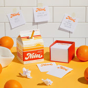 Freshly Squeezed Notes – Orange Juice Carton Box With 500+ Tear Off Sheets Of Paper